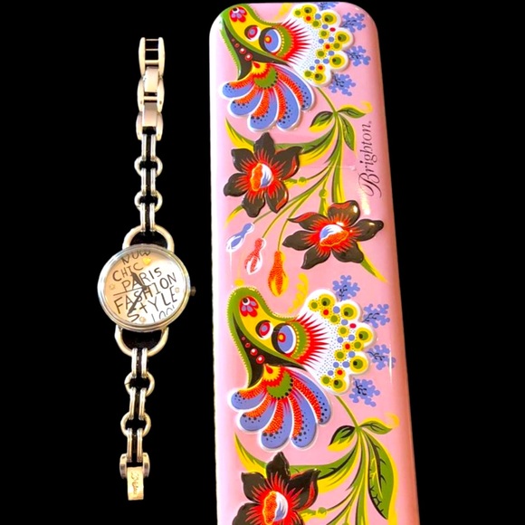 Brighton FASHIONISTA Watch Paris Fashion Style Chic Crystals Bold New battery